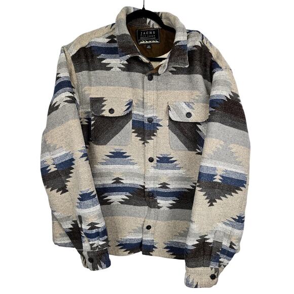 Jachs New York Jacket Shacket Wool Blend Sherpa Lined Aztec Southwestern Men XXL - Picture 1 of 8
